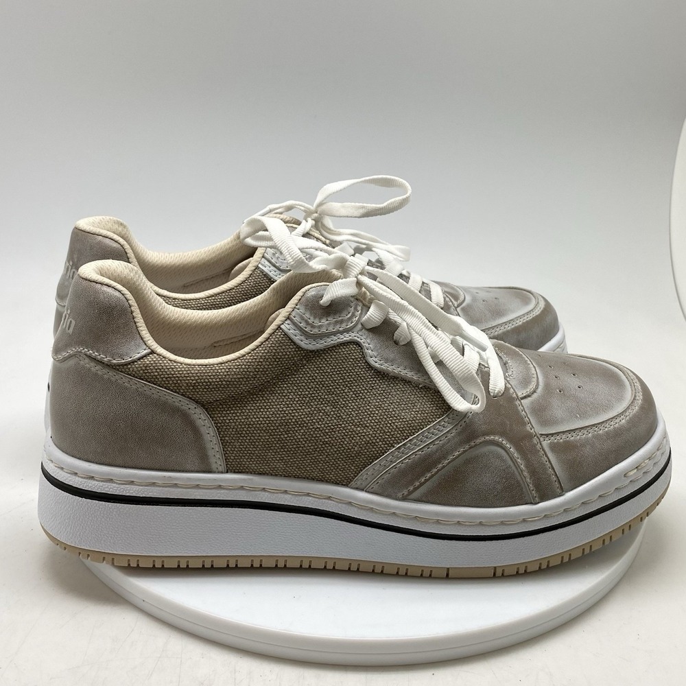 Alegria Sneakers Womens 39 EU 8-8.5 US Alyster Beige Casual Leather Lace Shoes